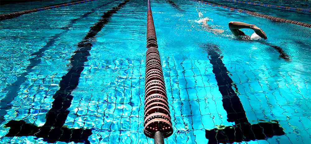 swimmer closeup in pool